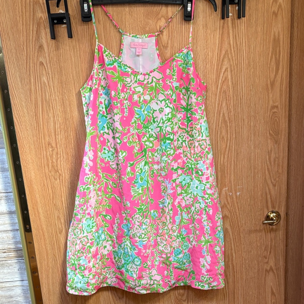 Lilly Pulitzer Pink and Green Floral Mini Dress
